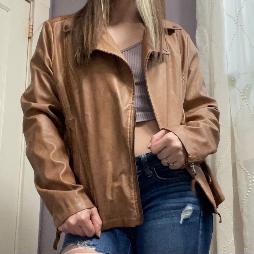 Max Studio Classic Faux Leather Jacket (M)